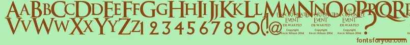 Anunedw Font – Brown Fonts on Green Background