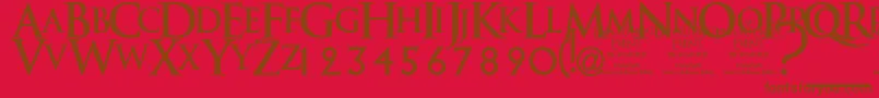 Anunedw-Schriftart – Braune Schriften auf rotem Hintergrund