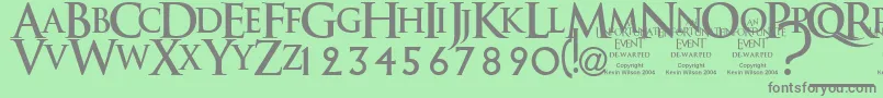 Anunedw Font – Gray Fonts on Green Background
