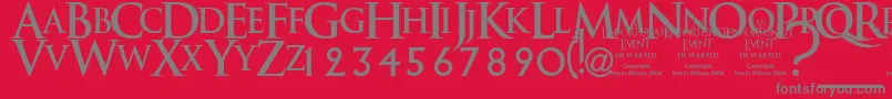 Шрифт Anunedw – серые шрифты на красном фоне