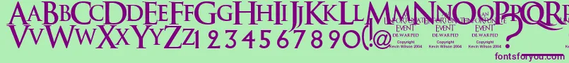 Anunedw Font – Purple Fonts on Green Background