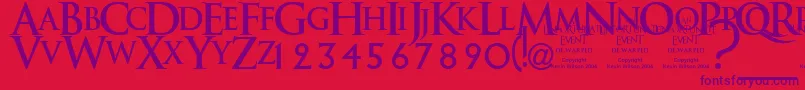 Anunedw Font – Purple Fonts on Red Background