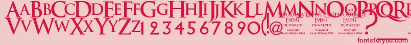 フォントAnunedw – ピンクの背景に赤い文字