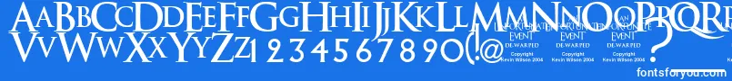 Anunedw Font – White Fonts on Blue Background