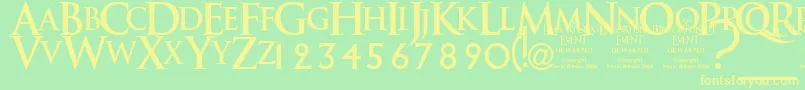 Anunedw Font – Yellow Fonts on Green Background