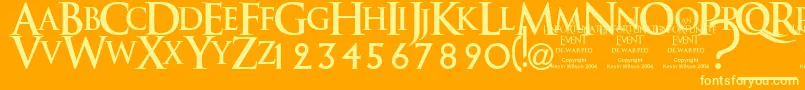 Шрифт Anunedw – жёлтые шрифты на оранжевом фоне