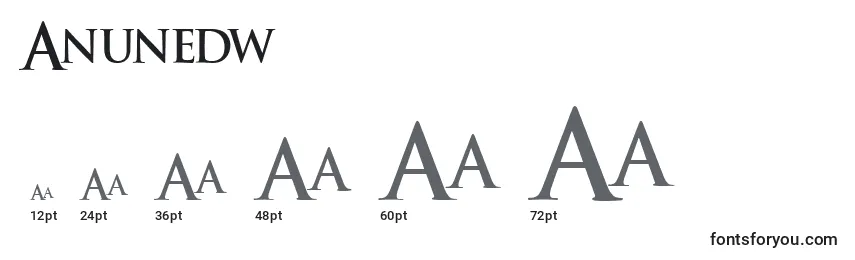 Größen der Schriftart Anunedw