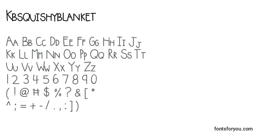 Шрифт Kbsquishyblanket – алфавит, цифры, специальные символы