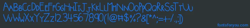 Kbsquishyblanket Font – Blue Fonts on Black Background