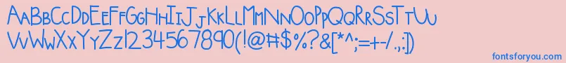 Kbsquishyblanket Font – Blue Fonts on Pink Background