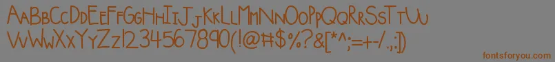Kbsquishyblanket Font – Brown Fonts on Gray Background