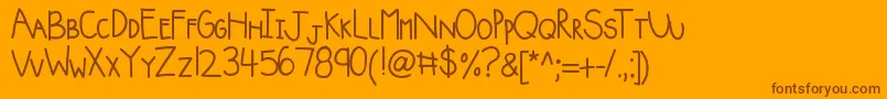 Kbsquishyblanket Font – Brown Fonts on Orange Background