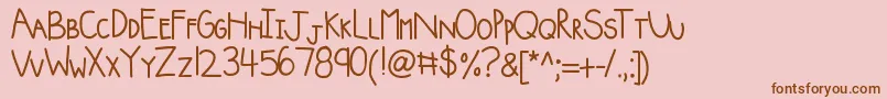 Kbsquishyblanket Font – Brown Fonts on Pink Background