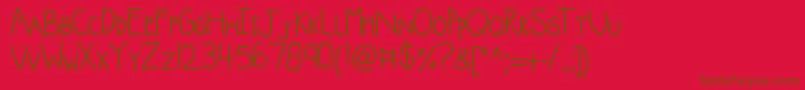 Kbsquishyblanket Font – Brown Fonts on Red Background
