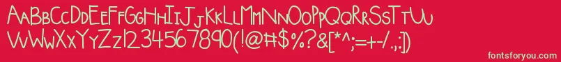 Kbsquishyblanket Font – Green Fonts on Red Background