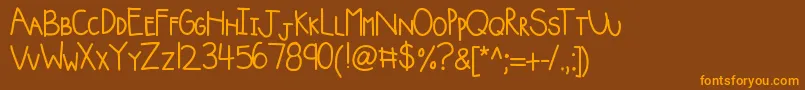 Kbsquishyblanket Font – Orange Fonts on Brown Background