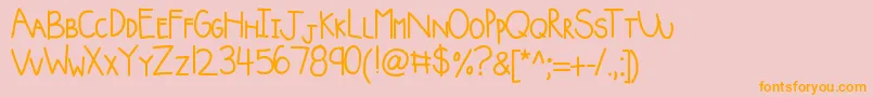 Kbsquishyblanket Font – Orange Fonts on Pink Background