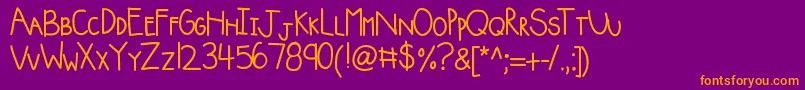 Kbsquishyblanket Font – Orange Fonts on Purple Background