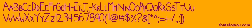 Kbsquishyblanket Font – Purple Fonts on Orange Background