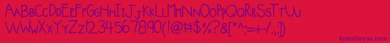 Kbsquishyblanket Font – Purple Fonts on Red Background