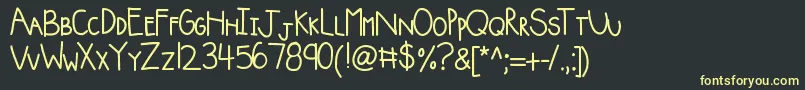 Kbsquishyblanket Font – Yellow Fonts on Black Background