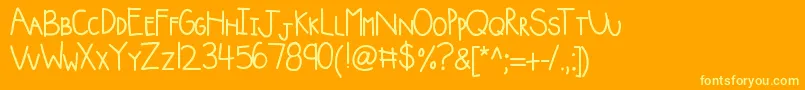 Kbsquishyblanket Font – Yellow Fonts on Orange Background