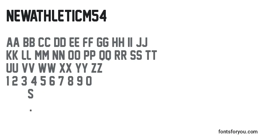 Schriftart NewAthleticM54 – Alphabet, Zahlen, spezielle Symbole