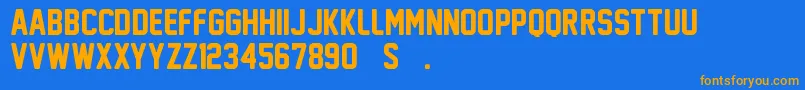 NewAthleticM54 Font – Orange Fonts on Blue Background