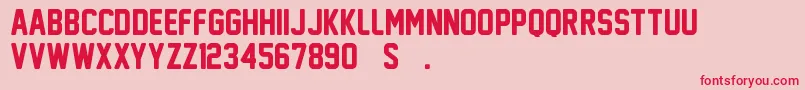 NewAthleticM54-Schriftart – Rote Schriften auf rosa Hintergrund