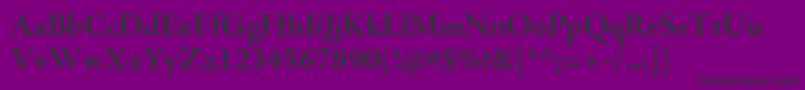 AjensonproBoldsubh-fontti – mustat fontit violetilla taustalla