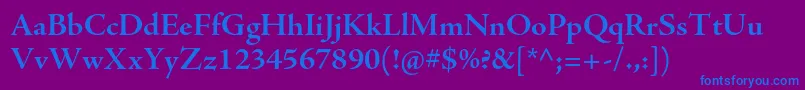 AjensonproBoldsubh Font – Blue Fonts on Purple Background