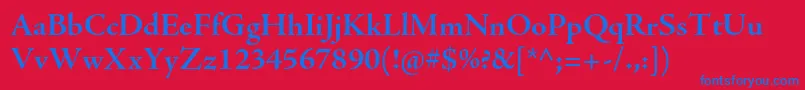 AjensonproBoldsubh Font – Blue Fonts on Red Background