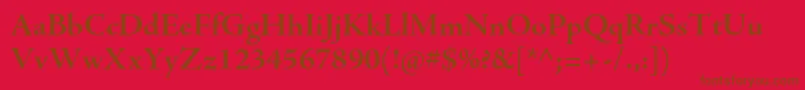AjensonproBoldsubh Font – Brown Fonts on Red Background
