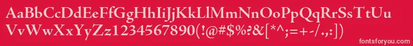 AjensonproBoldsubh Font – Pink Fonts on Red Background