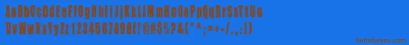 Takapiru2 Font – Brown Fonts on Blue Background