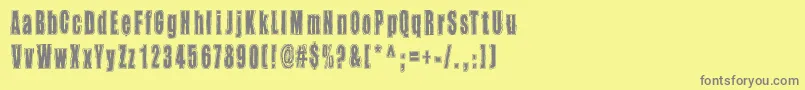 Takapiru2 Font – Gray Fonts on Yellow Background