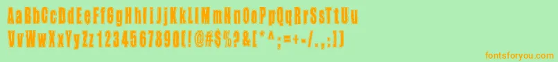 Takapiru2 Font – Orange Fonts on Green Background