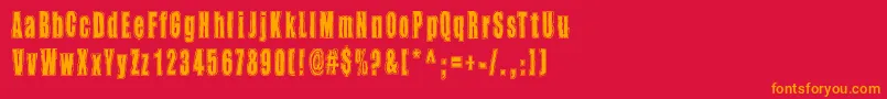 Takapiru2 Font – Orange Fonts on Red Background