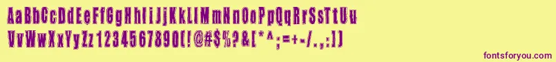 Takapiru2 Font – Purple Fonts on Yellow Background