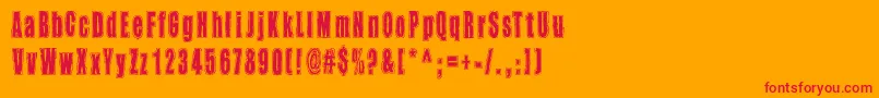 Takapiru2-Schriftart – Rote Schriften auf orangefarbenem Hintergrund