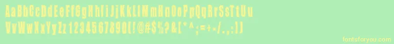 Takapiru2 Font – Yellow Fonts on Green Background