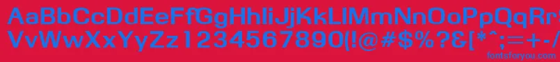 フォントObbsidda – 赤い背景に青い文字