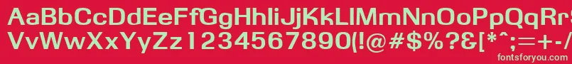 フォントObbsidda – 赤い背景に緑の文字