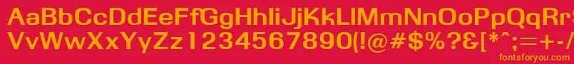 フォントObbsidda – 赤い背景にオレンジの文字