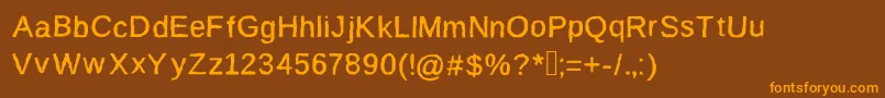 フォントBurnit – オレンジ色の文字が茶色の背景にあります。