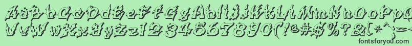 Xanax ffy Font – Black Fonts on Green Background