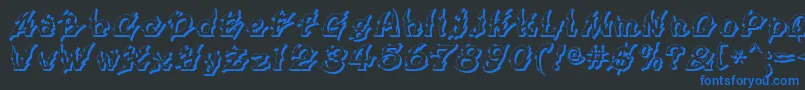 Xanax ffy Font – Blue Fonts on Black Background