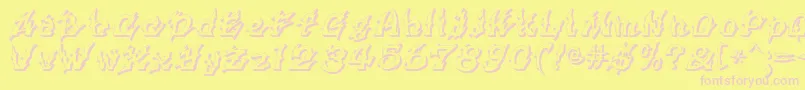 フォントXanax ffy – ピンクのフォント、黄色の背景