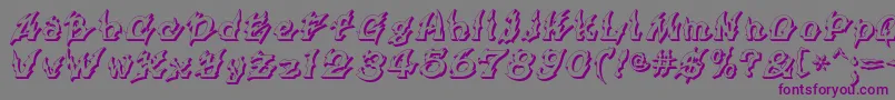 フォントXanax ffy – 紫色のフォント、灰色の背景