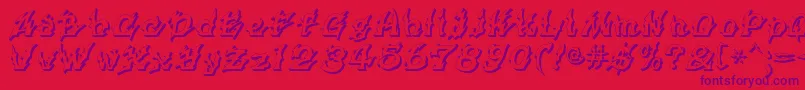 Xanax ffy Font – Purple Fonts on Red Background